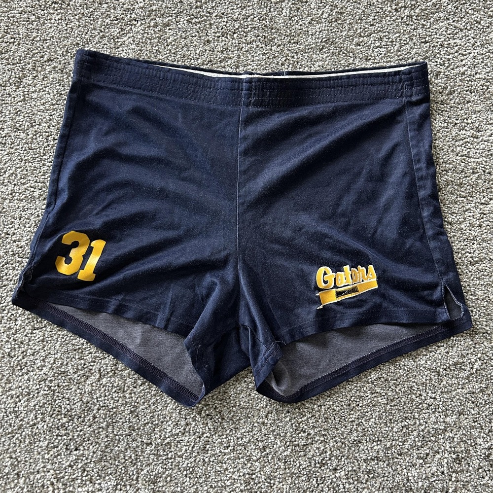 Vintage Athletic Shorts Mens Large Blue Nylon Running Athletic Gym Gators 31 USA